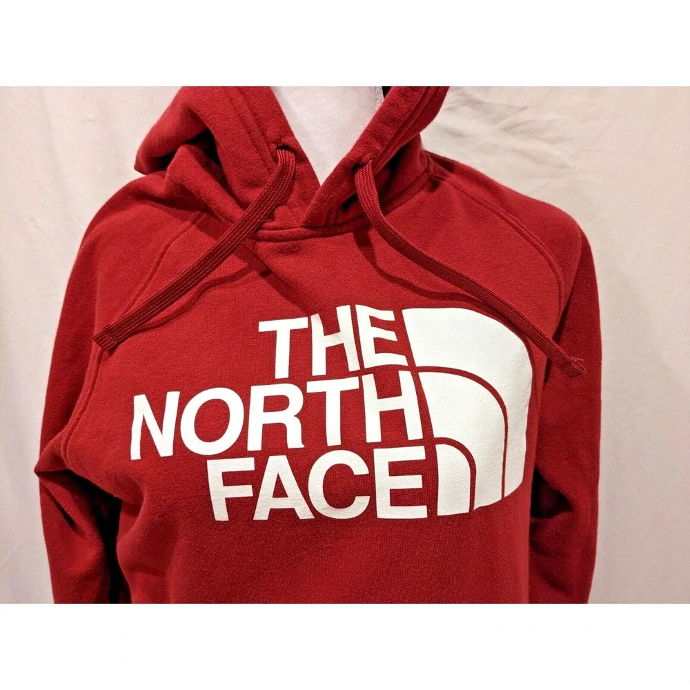 The North Face Womens Hoodie Half Dome S/P Burgundy Sweatshirt Pockets Exc. Cond